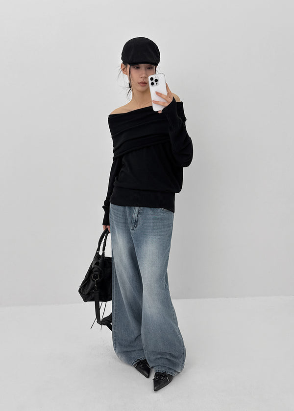 Totom Washed Wide Denim Pants