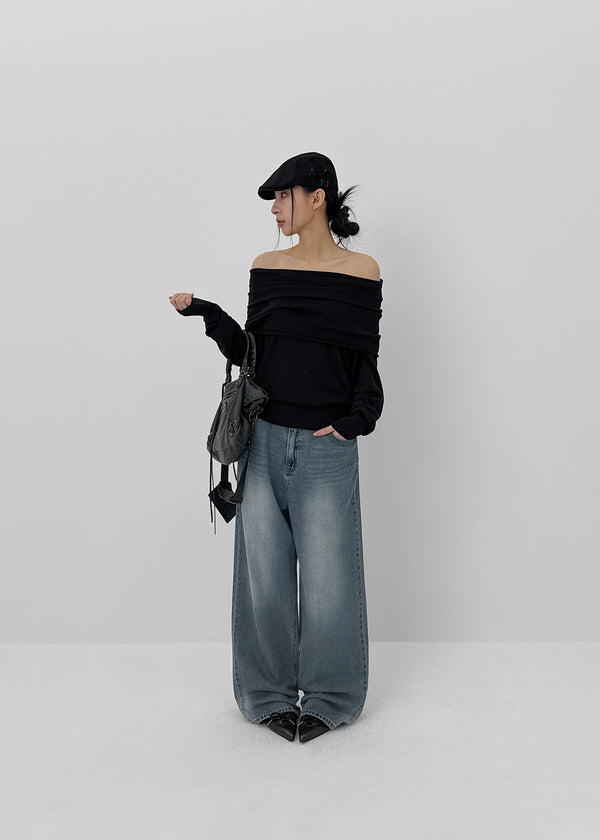 Totom Washed Wide Denim Pants