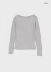Teroti Boat Neck Shoulder Button Long Sleeve T-shirt