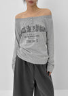 [MADE] Kundell Henley Neck Off-shoulder Long Sleeve T-shirt