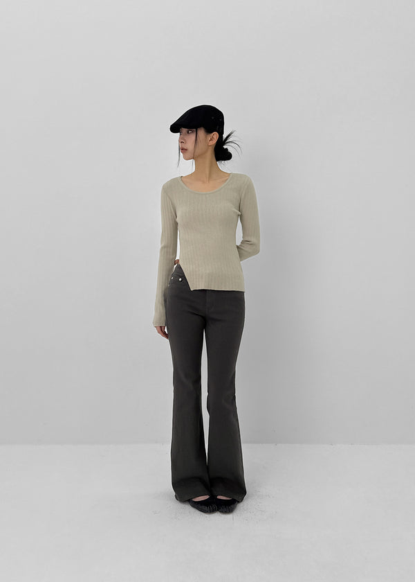 Lyrit Back Pocket Bootcut Cotton Pants