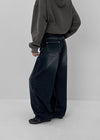 Beltiru Snap Balloon Wide Denim Pants