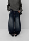 Beltiru Snap Balloon Wide Denim Pants
