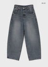 Beltiru Snap Balloon Wide Denim Pants
