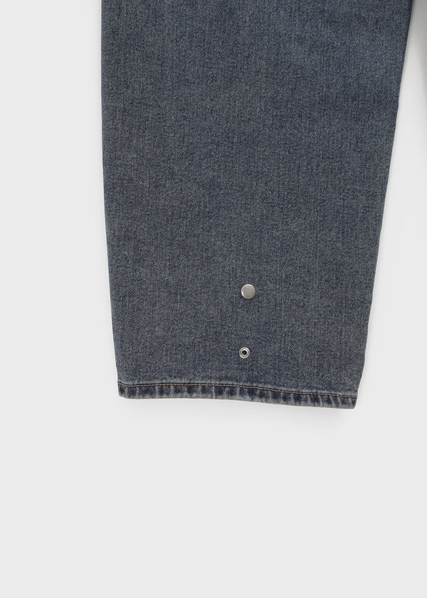 Beltiru Snap Balloon Wide Denim Pants