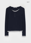[MADE] Yusia Layered Snap Long Sleeve T-shirt