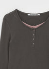 [MADE] Yusia Layered Snap Long Sleeve T-shirt