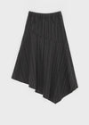Stit Stripe Unbalanced Long Skirt (Belt Set)