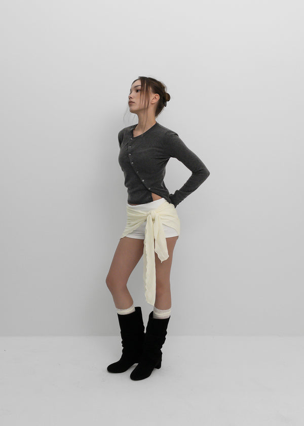 [MADE] Pochiming Diagonal Knit Cardigan