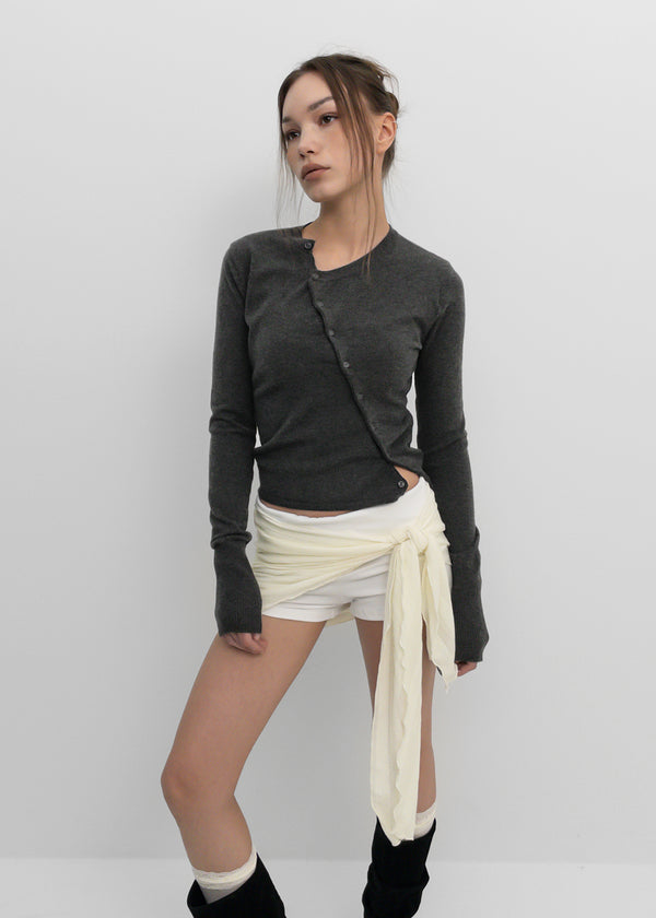 [MADE] Pochiming Diagonal Knit Cardigan