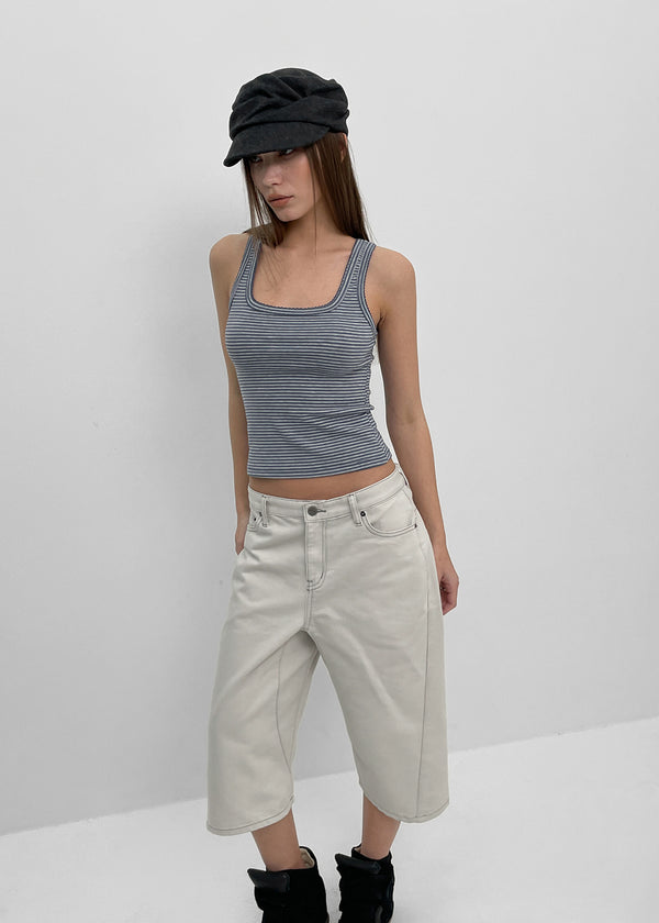 [MADE] Bromy Back-Strap Bermuda Denim Pants