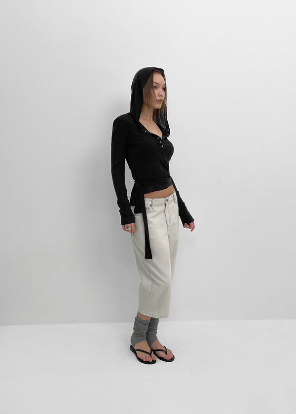 [MADE] Puria Strap Hooded Long-Sleeve T-Shirt