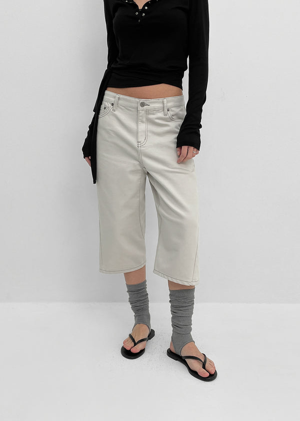 [MADE] Bromy Back-Strap Bermuda Denim Pants