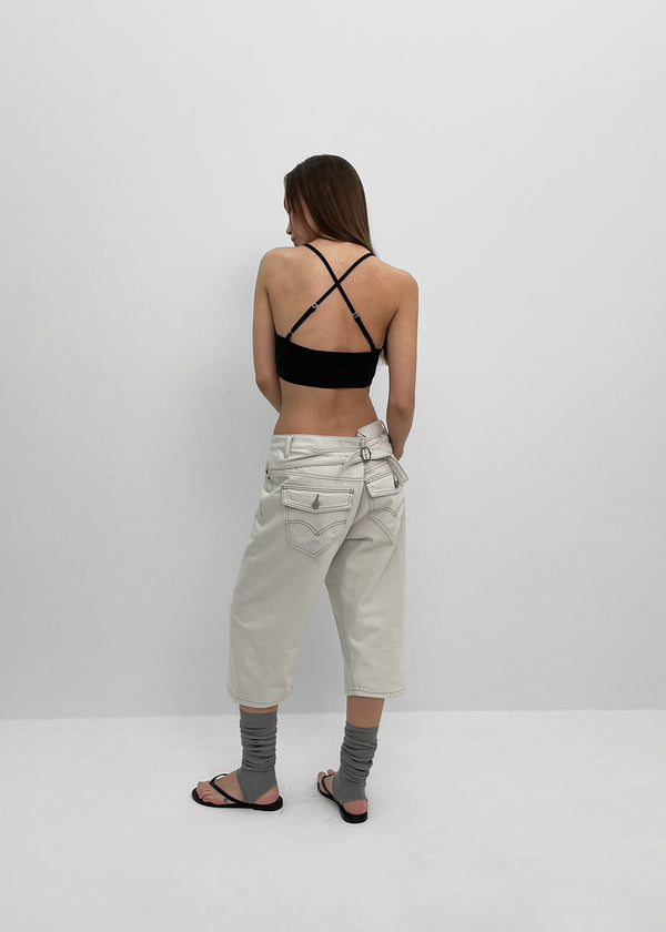 [MADE] Bromy Back-Strap Bermuda Denim Pants