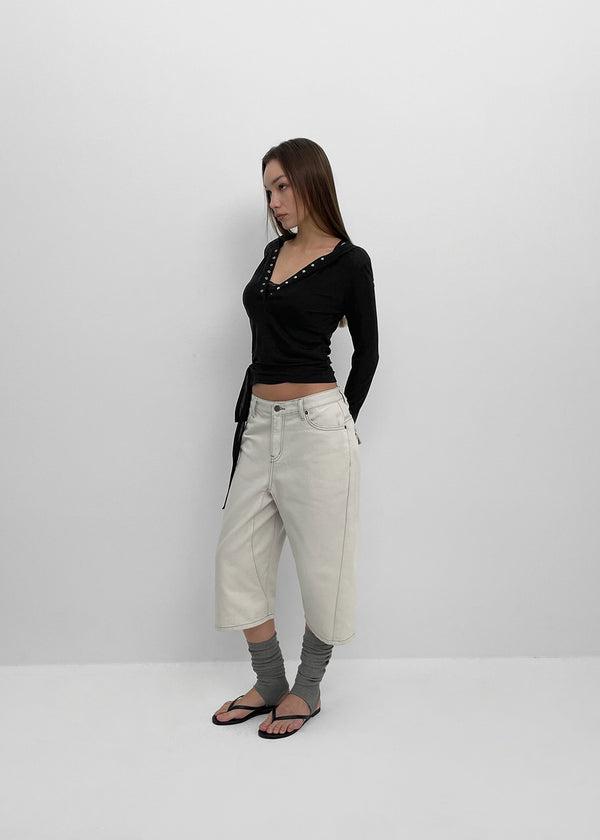 [MADE] Bromy Back-Strap Bermuda Denim Pants