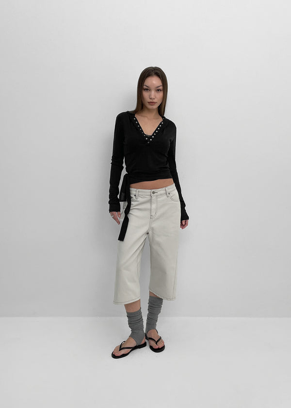 [MADE] Bromy Back-Strap Bermuda Denim Pants