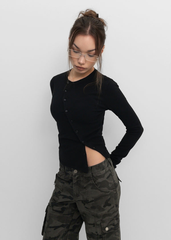 [MADE] Pochiming Diagonal Knit Cardigan