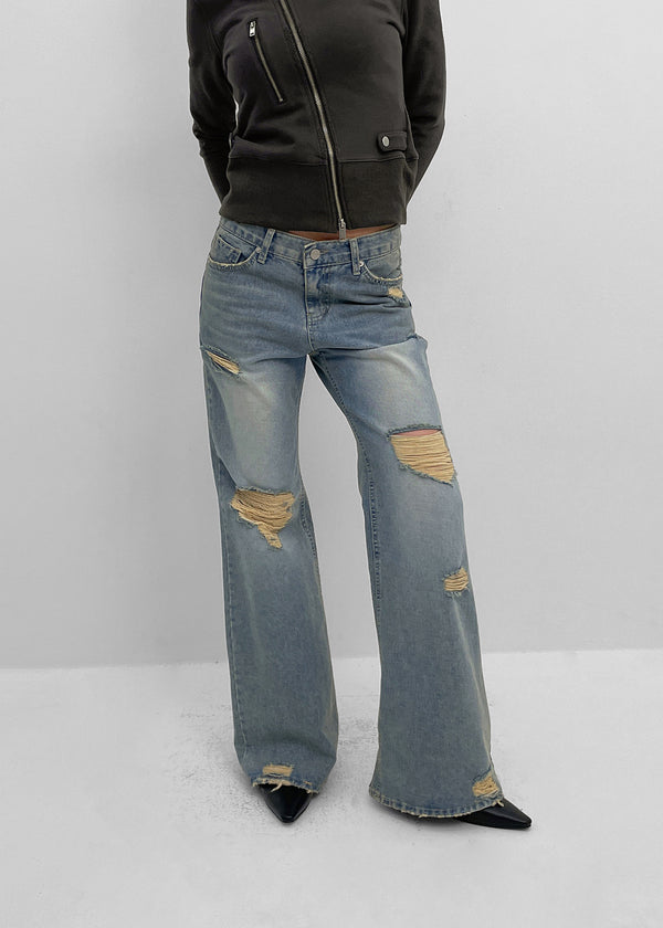 [MADE] Del Luna Damage Bootcut Denim Pants