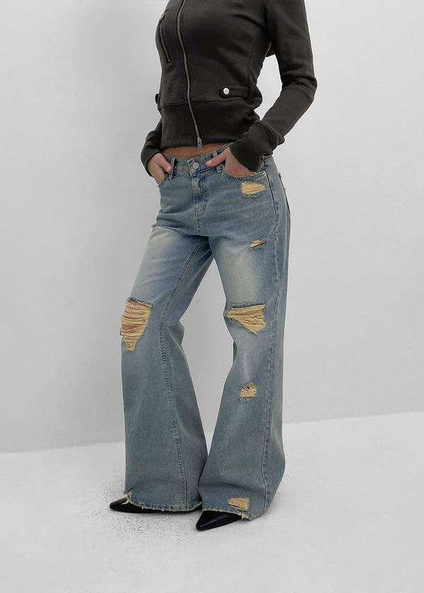 [MADE] Del Luna Damage Bootcut Denim Pants