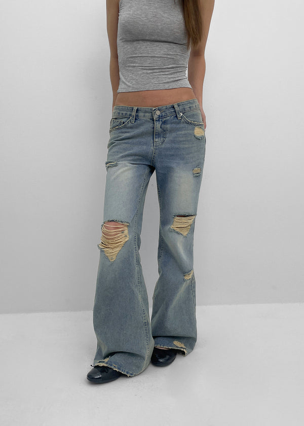 [MADE] Del Luna Damage Bootcut Denim Pants