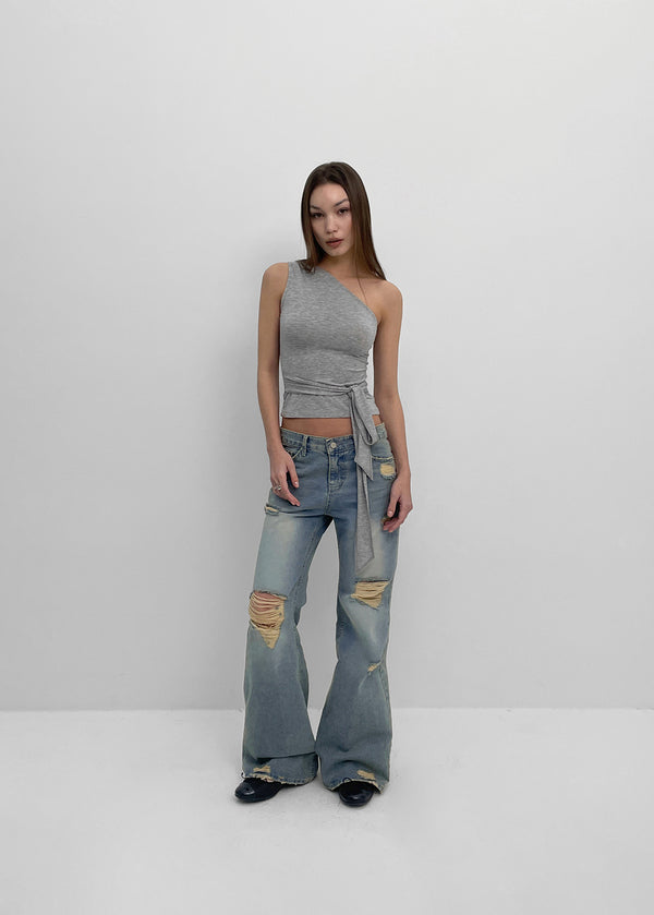 [MADE] Del Luna Damage Bootcut Denim Pants