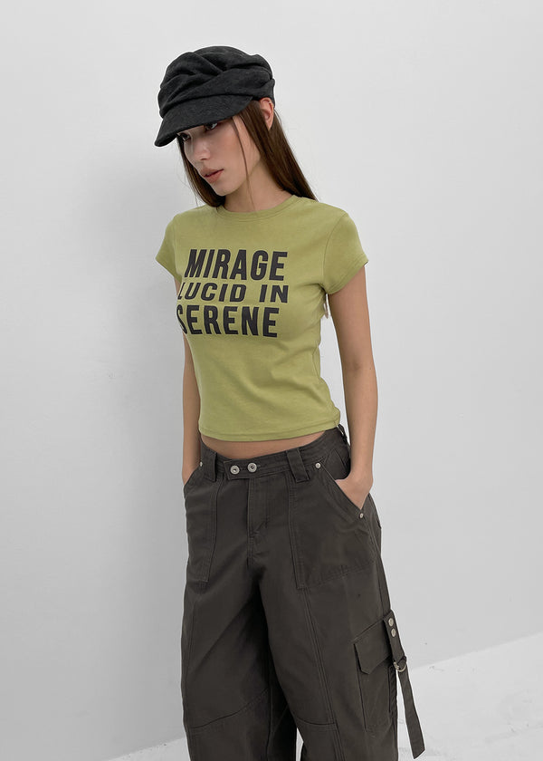 [MADE] Elsie Lettering Round-Neck Short-Sleeve T-Shirt