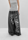 Holnan Lettering Wide String Pants