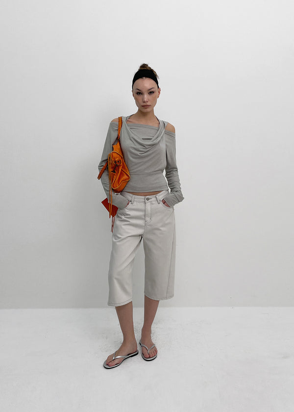 [MADE] Shailet SET - Halter Hood Sleeveless Top, Boat Neck Long Sleeve T-Shirt