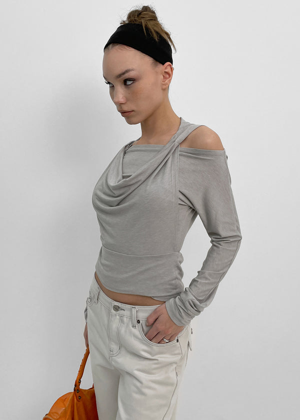 [MADE] Shailet SET - Halter Hood Sleeveless Top, Boat Neck Long Sleeve T-Shirt