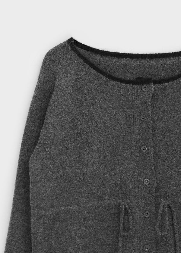 Shabu Strap Color Block Wool Knit Cardigan