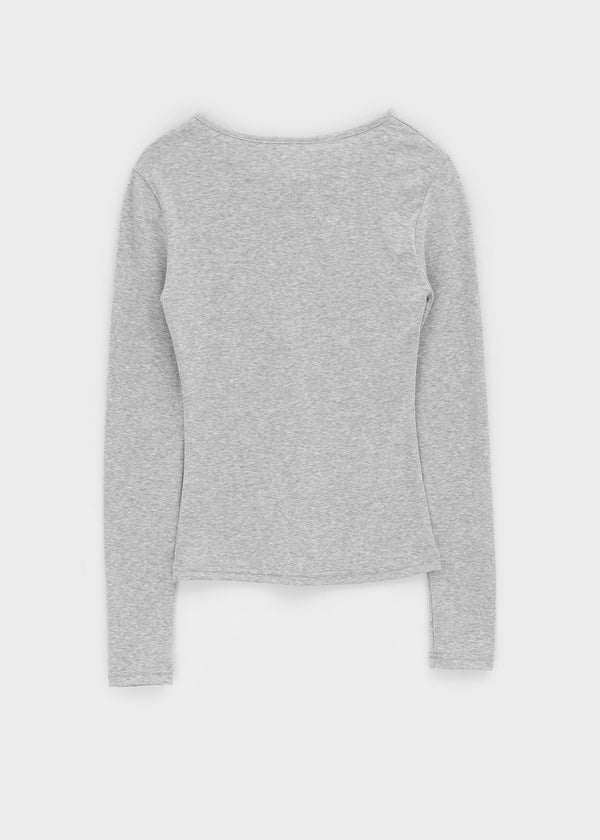 Vanilling Henley Neck Tension Long Sleeve T-shirt