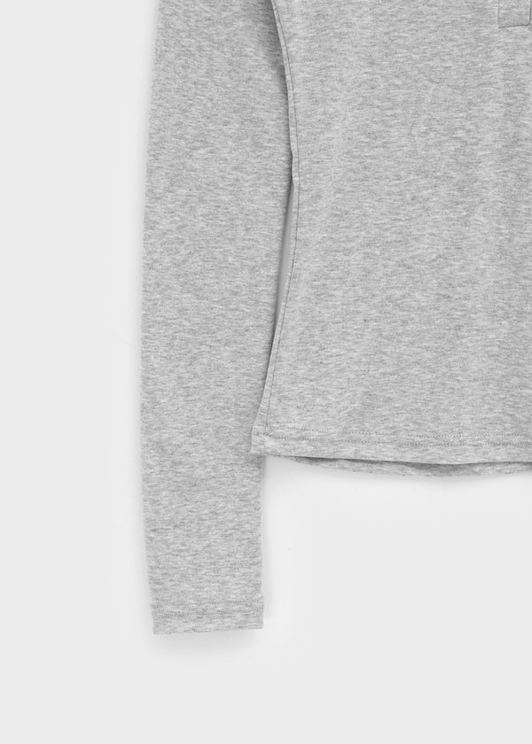 Vanilling Henley Neck Tension Long Sleeve T-shirt