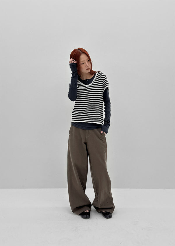 Hellven Loose Fit V-neck Wool Knit