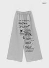 Holnan Lettering Wide String Pants