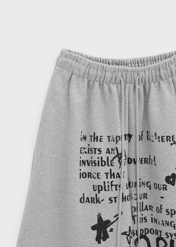 Holnan Lettering Wide String Pants