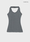 Tuan Stripe Long Halter Neck Sleeveless