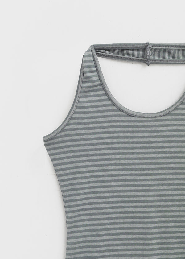 Tuan Stripe Long Halter Neck Sleeveless