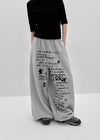 Holnan Lettering Wide String Pants