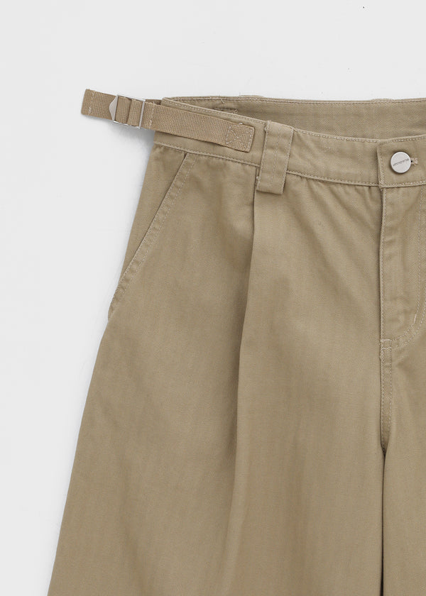 [MADE] Girliven Herringbone Single-Tuck Wide Pants