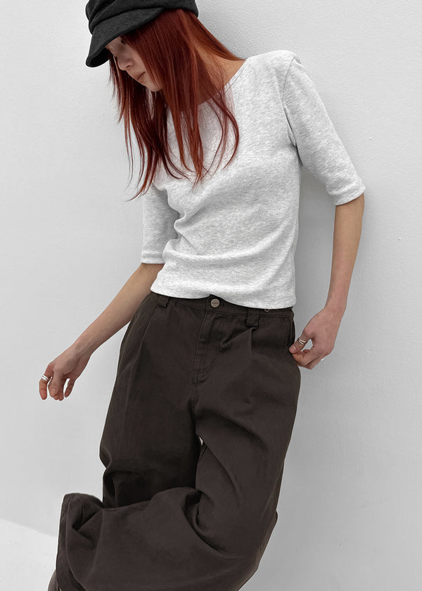 [MADE] Girliven Herringbone Single-Tuck Wide Pants