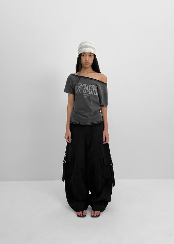 [MADE] Siati Short-Sleeve Layered Off-Shoulder Top