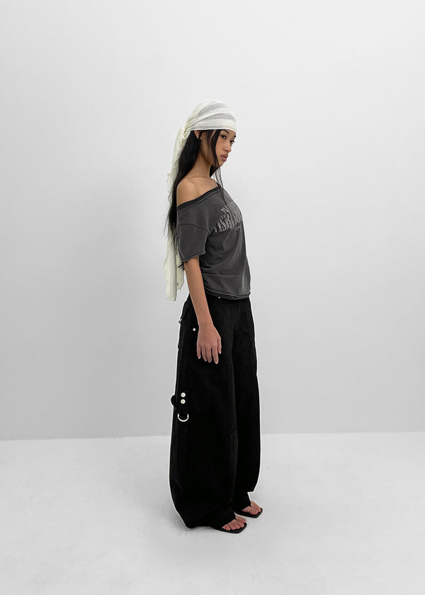 [MADE] Siati Short-Sleeve Layered Off-Shoulder Top