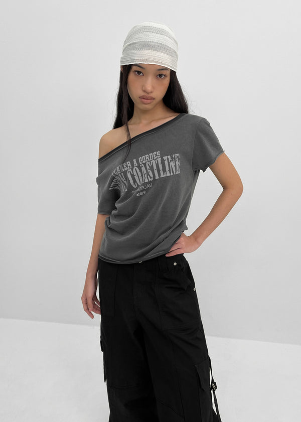 [MADE] Siati Short-Sleeve Layered Off-Shoulder Top