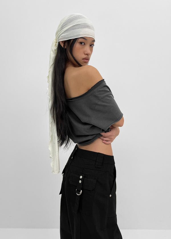 [MADE] Siati Short-Sleeve Layered Off-Shoulder Top