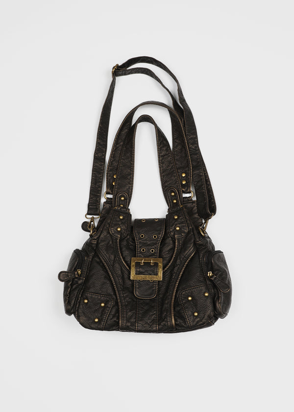 Tish Vintage Buckle Leather Shoulder Bag