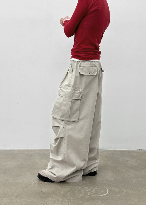 Pigley Wide Cotton Cargo Pants