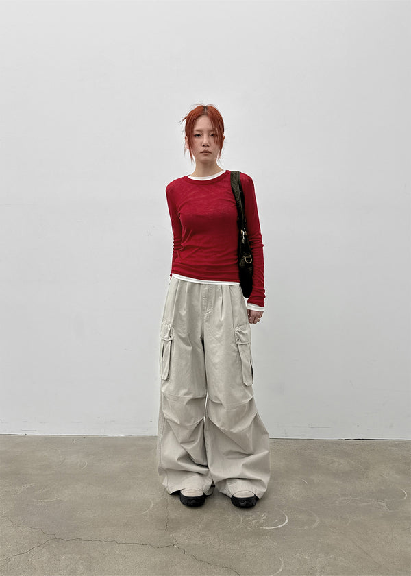 Pigley Wide Cotton Cargo Pants
