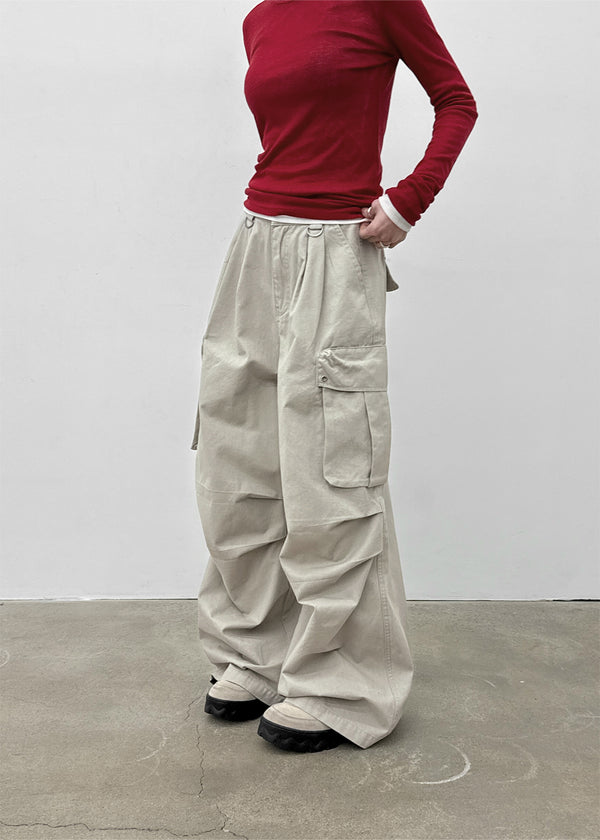 Pigley Wide Cotton Cargo Pants