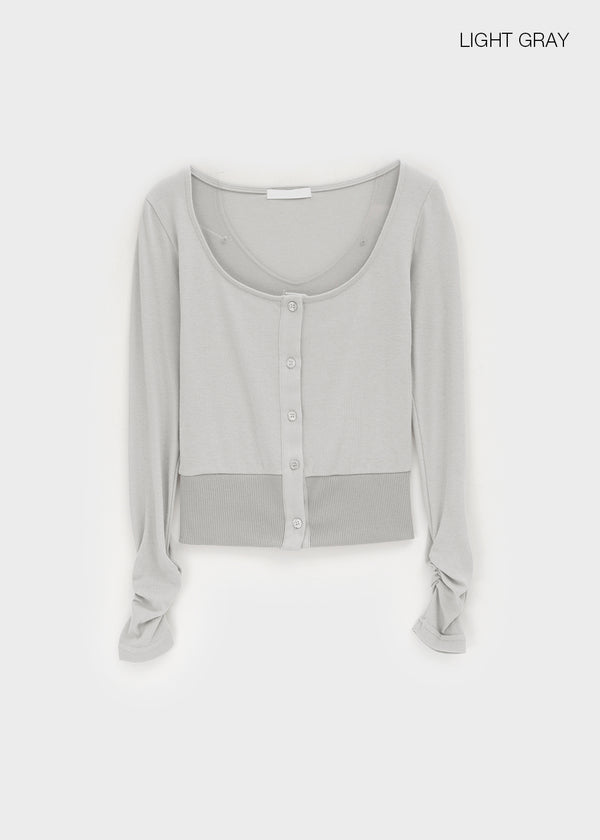 Le Mans Set - Wide U-neck Cardigan, Sleeveless