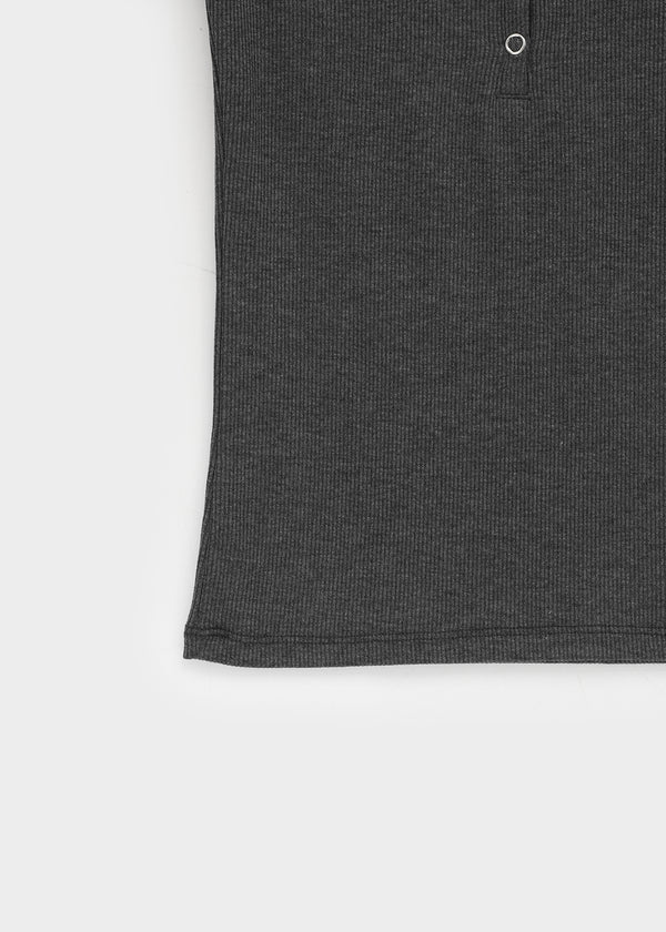 Tartom U-neck Button Short Sleeve T-shirt